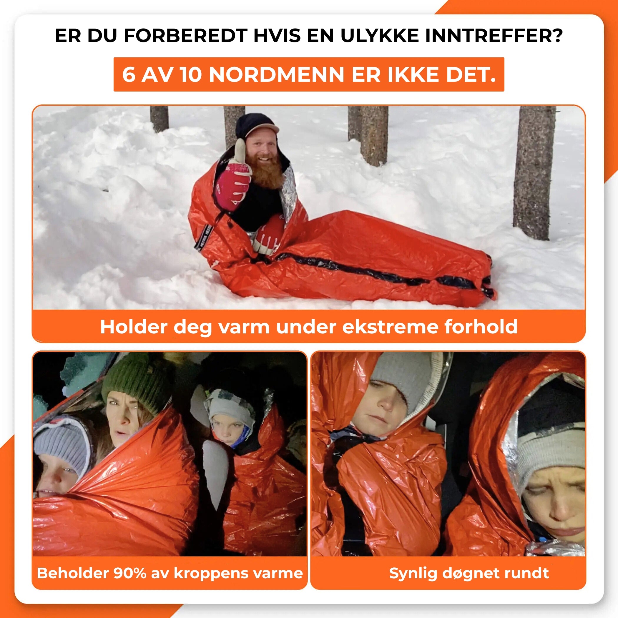 Kompakt nødsovepose